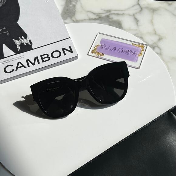 NEW Saint Laurent SLM95/F Black POLARIZED Sunglasses - Picture 3 of 11